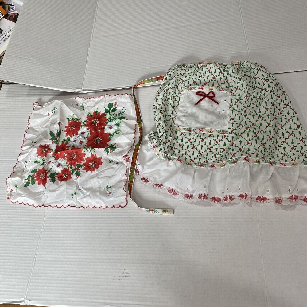 Homemade Womens Apron And Handkerchief